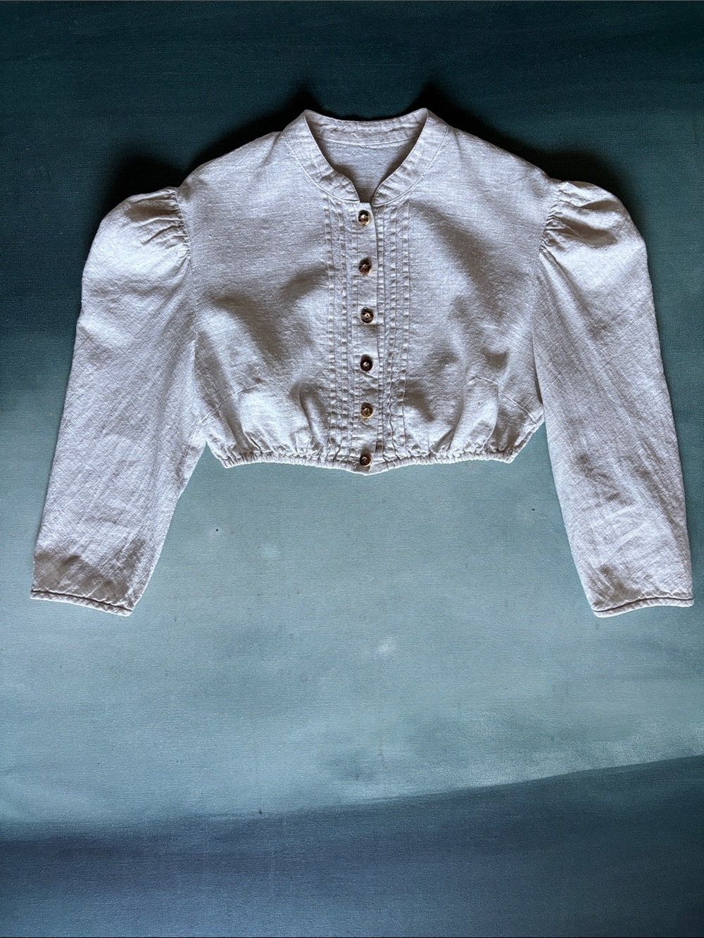Vintage Austrian Dirndl Linen Blouse